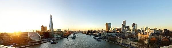 City of London panoramic view at sunset