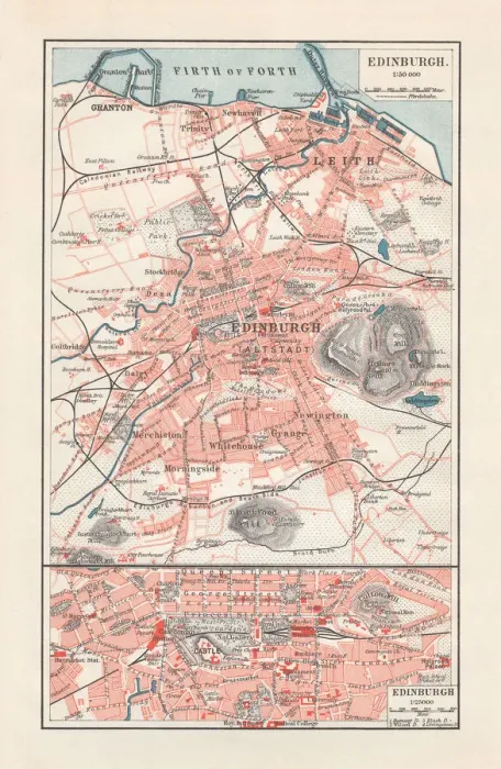 Framed Print : City map of Edinburgh, capital of Scotland, lithograph, published 1897 Framed Print : City map of Edinburgh, capital of Scotland, lithograph, published 1897