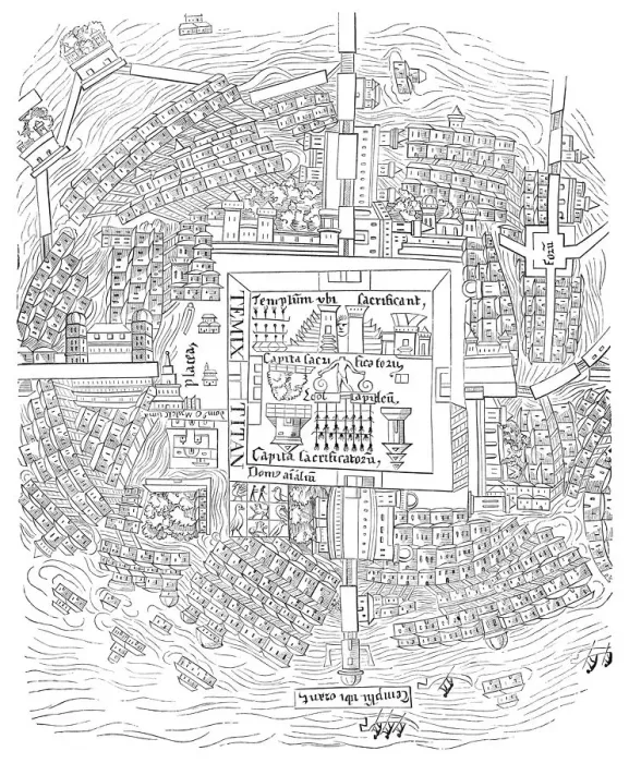 Framed Print : City map of Mexico and the Menagerie de Montezuma 1524 Framed Print : City map of Mexico and the Menagerie de Montezuma 1524