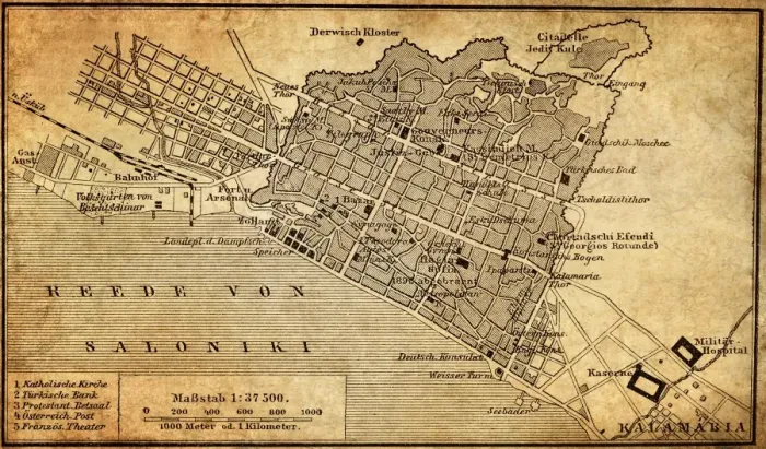 Framed Print : City map of Thessaloniki, Greece Framed Print : City map of Thessaloniki, Greece