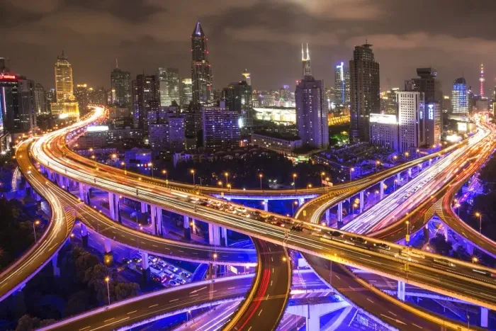 Framed Print : City night landscape in Shanghai Framed Print : City night landscape in Shanghai