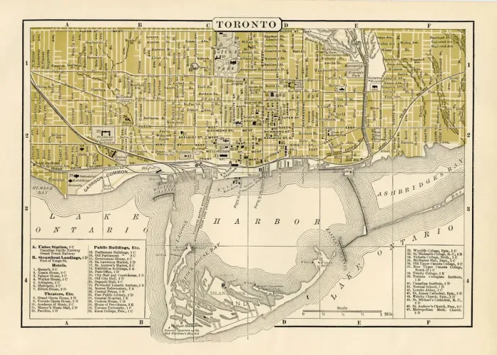 Framed Print : City plan of Toronto 1894 Framed Print : City plan of Toronto 1894