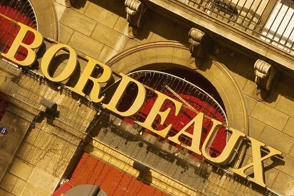City sign on a building, Bordeaux, Aquitaine, France