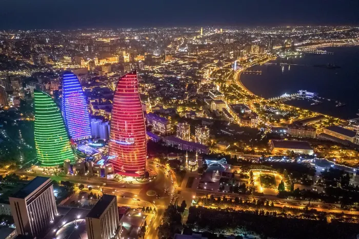 Framed Print : City Skyline At Night, Baku, Azerbaijan, South Caucasus, Eurasia Framed Print : City Skyline At Night, Baku, Azerbaijan, South Caucasus, Eurasia