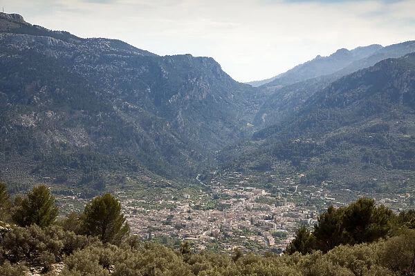 The city of Soller in foothills Sierra Tramuntana