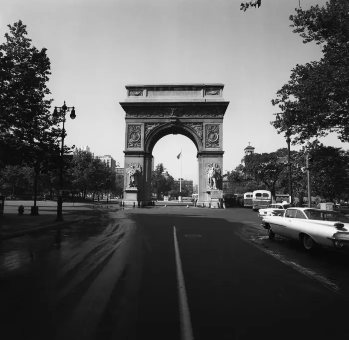 Framed Print : City street with arch Framed Print : City street with arch