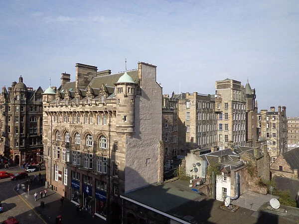 City Streets of Edinburgh in the Sunshine, Scotland, United Kingdom