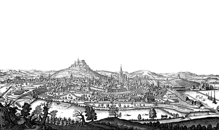 Framed Print : City and Veste Coburg in the Middle Ages, Upper Franconia, Bavaria, Germany, Historic, digitally restored reproduction of an 18th century original, exact original date unknown Framed Print : City and Veste Coburg in the Middle Ages, Upper Franconia, Bavaria, Germany, Historic, digitally restored reproduction of an 18th century original, exact original date unknown