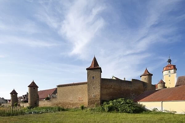 City wall of Mainbernheim, Mainfranken, Lower Franconia, Franconia, Bavaria, Germany, Europe
