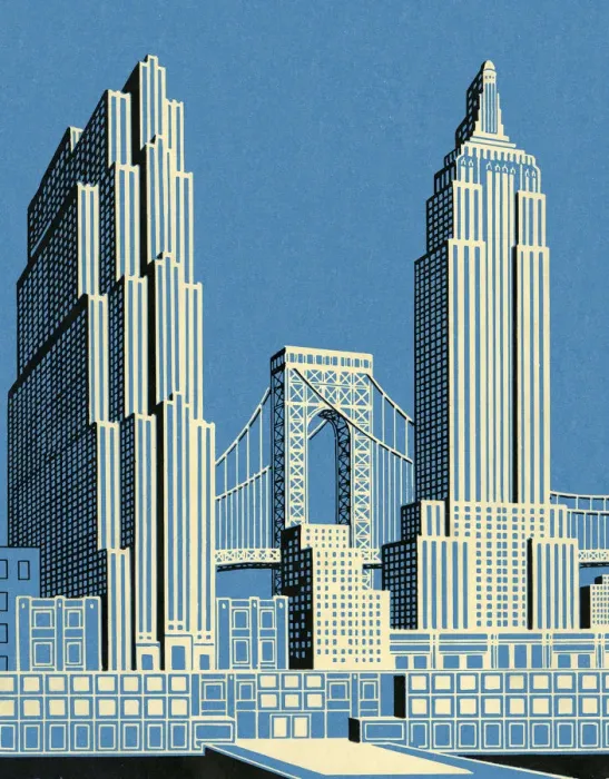 Framed Print : Cityscape With Bridge