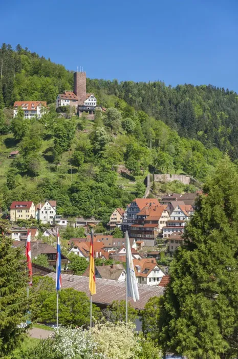 Framed Print : Cityscape with Burg Liebenzell Castle, Bad Liebenzell, Nordschwarzwald, Schwarzwald, Baden-Wurttemberg, Germany Framed Print : Cityscape with Burg Liebenzell Castle, Bad Liebenzell, Nordschwarzwald, Schwarzwald, Baden-Wurttemberg, Germany