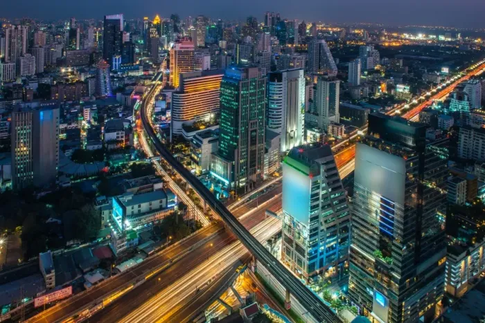 Framed Print : Cityscape in middle of Bangkok, Thailand