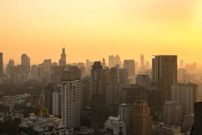Framed Print : Cityscape in middle of Bangkok, Thailand