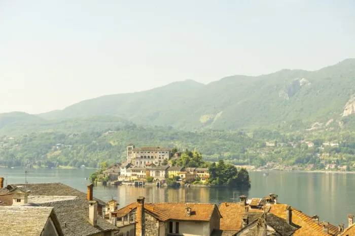 Framed Print : Cityscape over Orta Framed Print : Cityscape over Orta