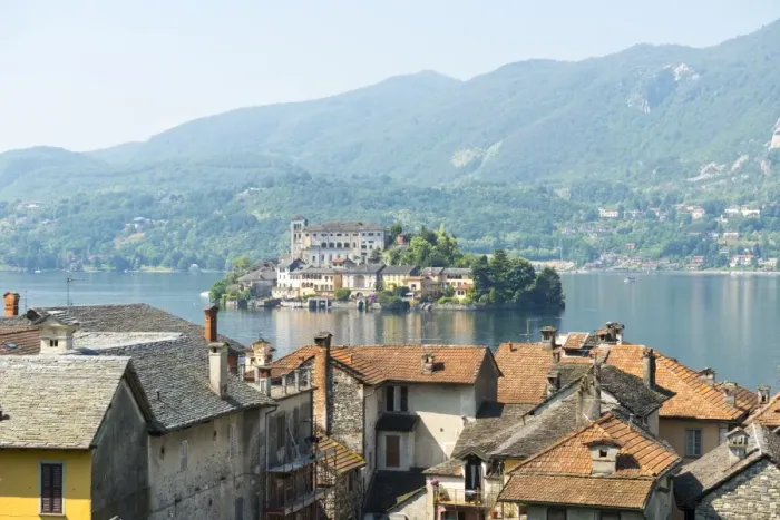 Framed Print : Cityscape over Orta Framed Print : Cityscape over Orta