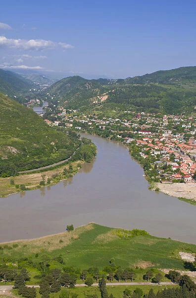 Cityscape with river, Mtskheta, Georgia