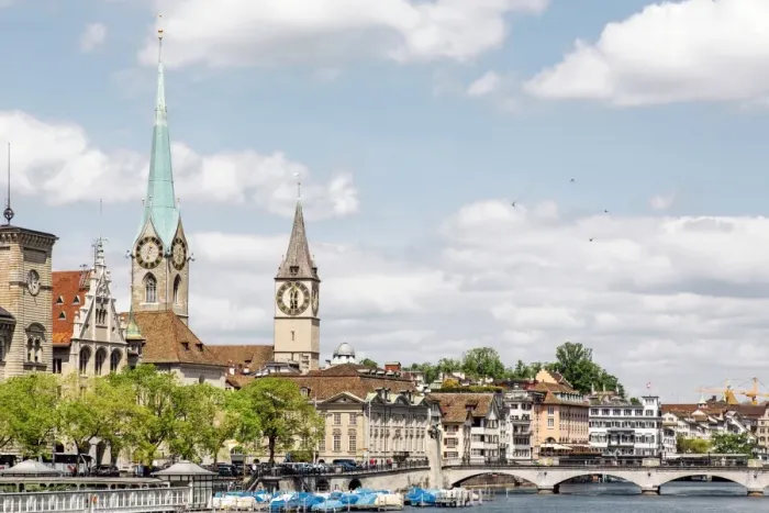 Framed Print : Cityscape of Zurich, capital city of Switzerland Framed Print : Cityscape of Zurich, capital city of Switzerland