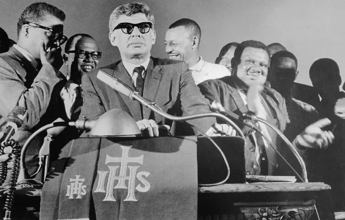 Framed Print : Civil Rights Activists Standing at Microphones Framed Print : Civil Rights Activists Standing at Microphones