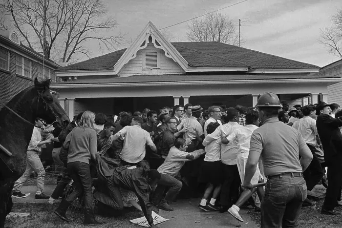 Framed Print : Civil Rights Demonstrators Rampaging Due to Police Framed Print : Civil Rights Demonstrators Rampaging Due to Police