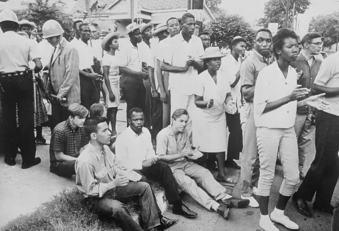 Framed Print : Civil Rights Leader John Lewis Participating in Protest