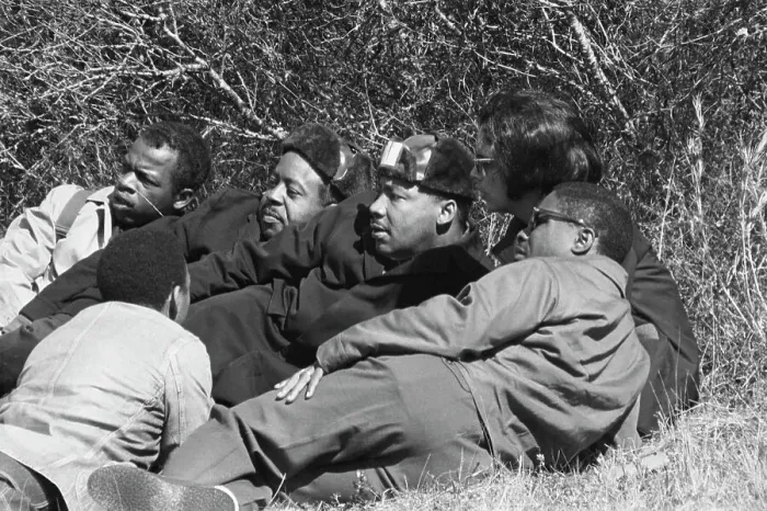 Framed Print : Civil Rights March Leaders Lying Resting Framed Print : Civil Rights March Leaders Lying Resting