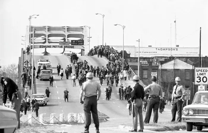 Framed Print : Civil Rights Marchers on Bridge Framed Print : Civil Rights Marchers on Bridge