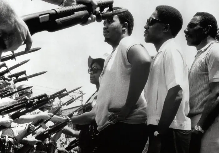 Framed Print : Civil Rights Marchers Facing Bayonets Framed Print : Civil Rights Marchers Facing Bayonets