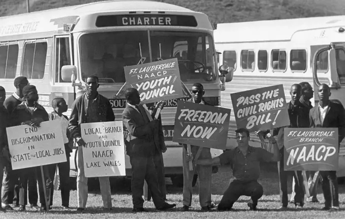 Framed Print : Civil Rights Marchers Gather For Demonstration Framed Print : Civil Rights Marchers Gather For Demonstration