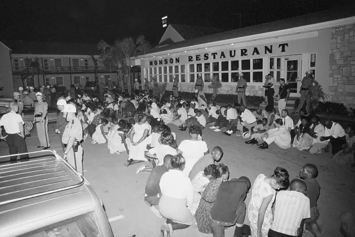 Framed Print : Civil Rights Protest in Parking Lot