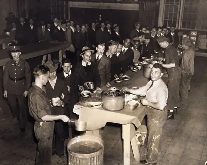 Framed Print : Civilian Conservation Corps Recruits Having Meal Framed Print : Civilian Conservation Corps Recruits Having Meal