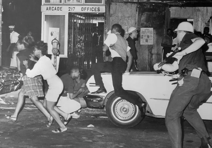 Framed Print : Civilians Running from Police Framed Print : Civilians Running from Police