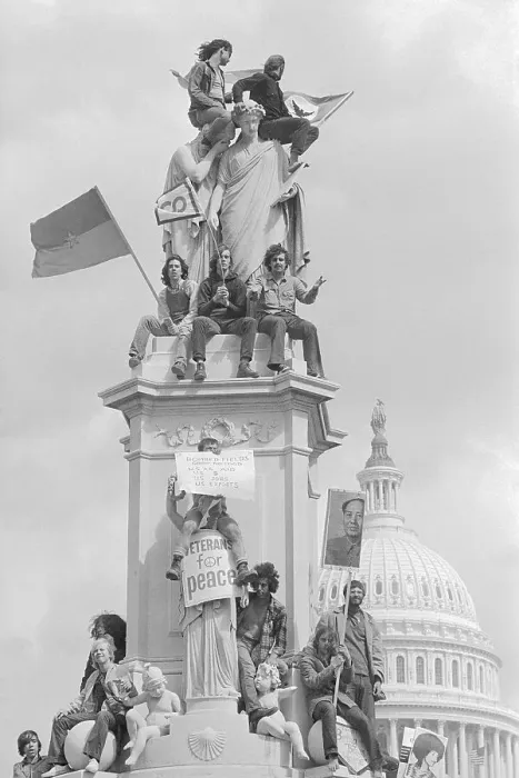 Framed Print : Civilians Sitting on Monument Framed Print : Civilians Sitting on Monument