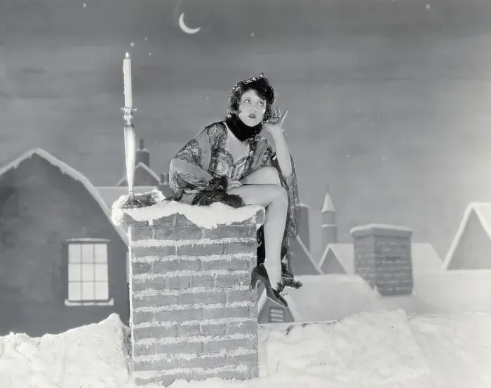 Framed Print : Clara Bow Sitting On Chimney For Santa Framed Print : Clara Bow Sitting On Chimney For Santa