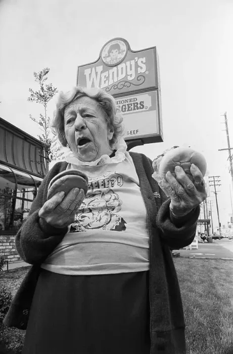 Framed Print : Clara Peller Outside a Wendy's Restaurant Framed Print : Clara Peller Outside a Wendy's Restaurant