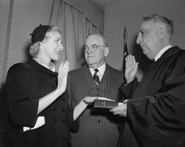 Framed Print : Clare B. Luce Taking Oath Framed Print : Clare B. Luce Taking Oath
