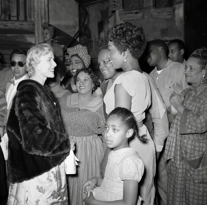 Framed Print : Clare Boothe Luce Chatting with Opera Cast Members Framed Print : Clare Boothe Luce Chatting with Opera Cast Members