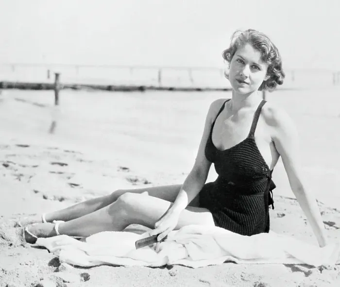 Framed Print : Clare Boothe Sitting on Beach Framed Print : Clare Boothe Sitting on Beach