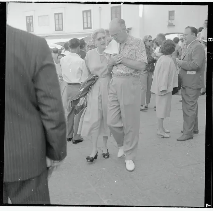 Framed Print : Clare Luce Walking With Her Husband Framed Print : Clare Luce Walking With Her Husband
