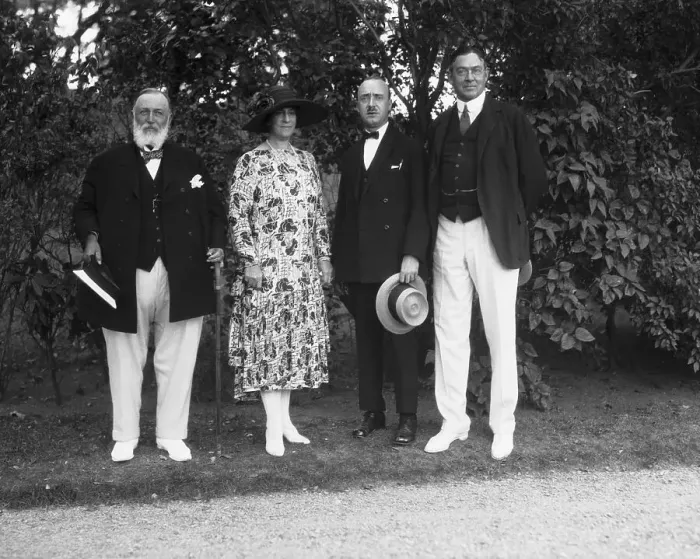 Framed Print : Clarence Walker Barron Posing with Others