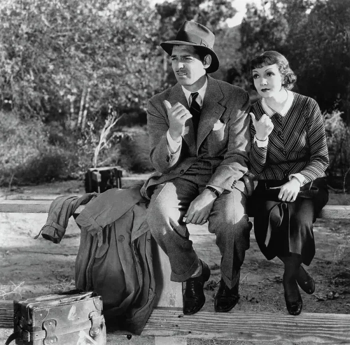 Framed Print : Clark Gable and Claudette Colbert in It Happened one Night Framed Print : Clark Gable and Claudette Colbert in It Happened one Night