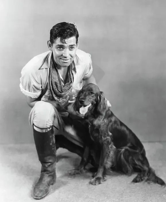 Framed Print : Clark Gable with His Dog Queen Framed Print : Clark Gable with His Dog Queen