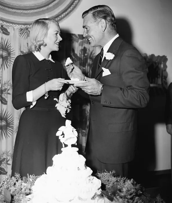 Framed Print : Clark Gable Feeding Cake to his Bride