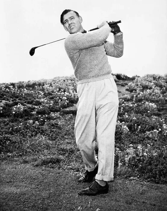 Framed Print : Clark Gable Playing Golf
