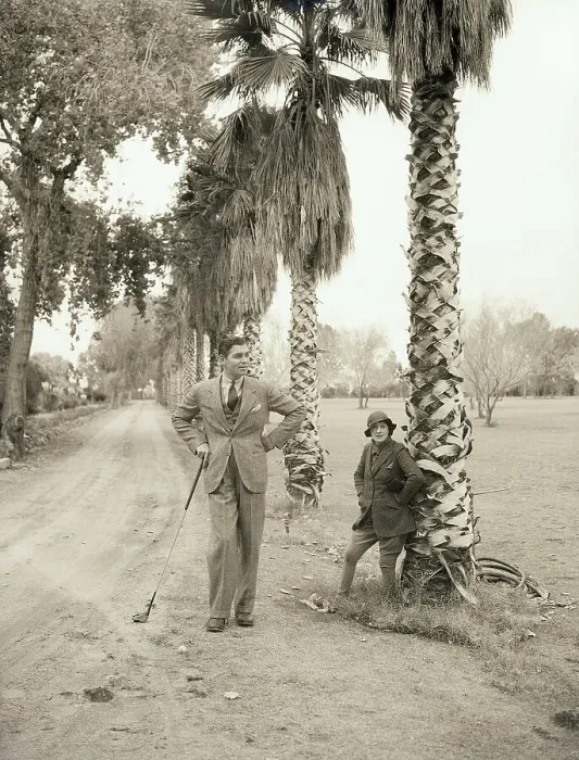Framed Print : Clark Gable and Wife on Golf Course