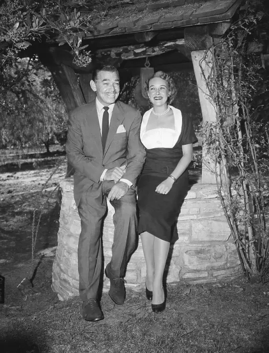 Framed Print : Clark Gable and Wife Posing at Well Framed Print : Clark Gable and Wife Posing at Well