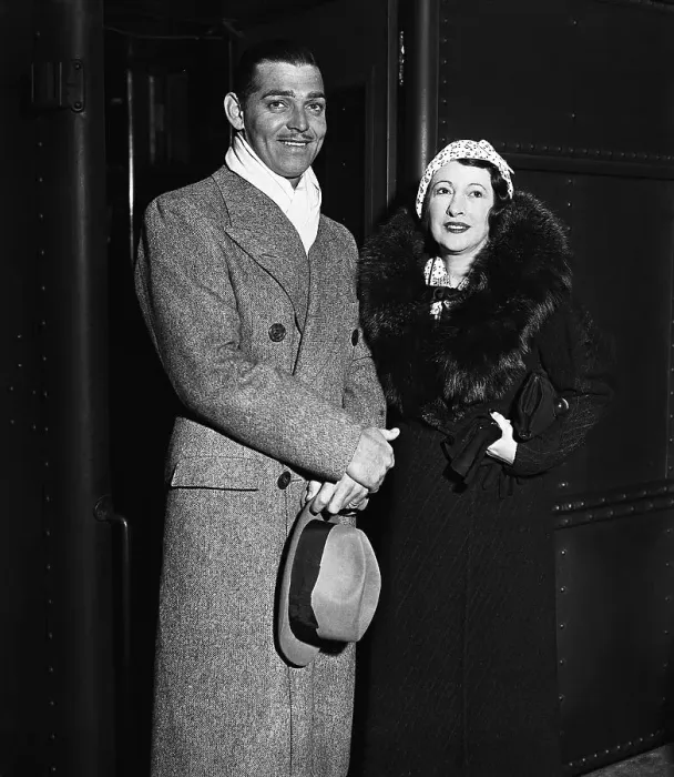 Framed Print : Clark Gable with Wife on Train Platform Framed Print : Clark Gable with Wife on Train Platform