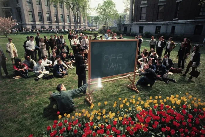 Framed Print : Class Being Held on Lawn at Columbia University During Protests Framed Print : Class Being Held on Lawn at Columbia University During Protests