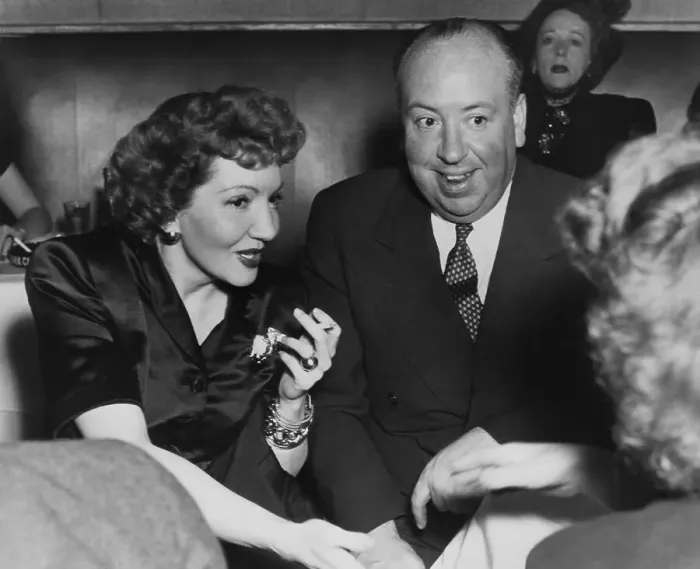 Framed Print : Claudette Colbert and Alfred Hitchcock at the Stork Club Framed Print : Claudette Colbert and Alfred Hitchcock at the Stork Club