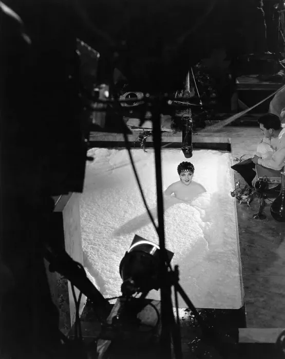 Framed Print : Claudette Colbert Bathing in Milk on Film Set Framed Print : Claudette Colbert Bathing in Milk on Film Set