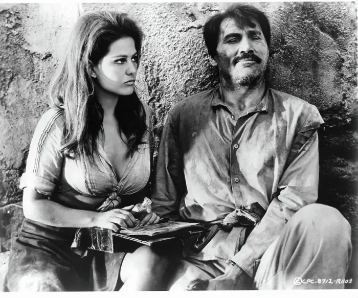 Framed Print : Claudia Cardinale And Jack Palance In The Professionals Framed Print : Claudia Cardinale And Jack Palance In The Professionals